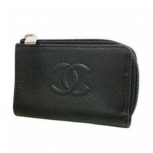 CHANEL Authentic Black Caviar Leather Wallet